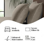 Queen Envelope Pillowcase Set | 100% Viscose | Organically Grown | Ultra Soft | Cooling | 2pcs [Cocoa] - Image 4