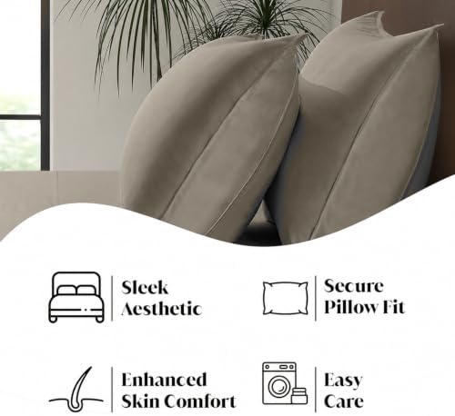 Queen Envelope Pillowcase Set | 100% Viscose | Organically Grown | Ultra Soft | Cooling | 2pcs [Cocoa] - Image 4