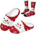 Jeiento Women's Fuzzy Slippers and Sock Set Warm Cozy Memory Foam House Shoes Soft Slip-on Slides Spa Slippers for Hotel by Jeiento
