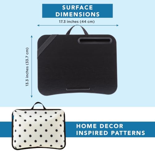 LAPGEAR Designer Lap Desk – Black Dots, Fits 15.6" Laptops - Image 5