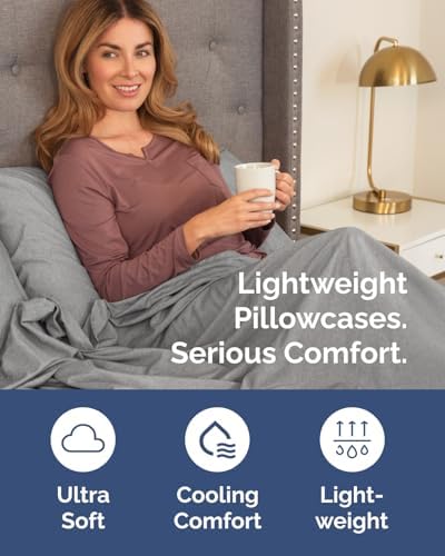 King Standard Pillow Cases - 6 Pack Pillowcases, 20" x 36" - Heathered Grey - Image 3