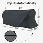 EighteenTek® Bed Canopy Office Bed Tents Dream Tents Privacy Space Office Sleeping Tent Indoor One Person Lay Down NOT Sitting Pop Up Portable Frame Curtains Breathable Cottage Grey 79"L x 28"W x 28"H - Image 2