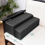 2 Pack Couch Arm Rest Pillow, 6''x6''x20'' Faux Leather Waterproof Cover, High Density Foam Armrest Cushion, Removable & Washable Elbow Support for Sofa, Bed, and Armchair (Black) - Image 5
