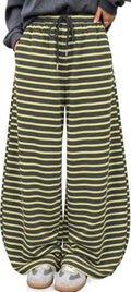 TARSE Women's Striped Barrel Pants Wide Leg Lounge Pants by TARSE