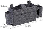 Relaxdays Bed Pocket, Bunk, 8 Compartments, Cot, Hanging Felt Organiser, 23 x 43 x 11 cm, Bedside Storage, Dark Grey - Image 4