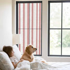 Window Privacy Film Frosted, Pink Red Striped Static Cling Door Window Covering, Farmhouse Vertical Stripes Geometric UV Blocking Windows Film for Office, Hotel, Bedroom, 29.5 x 78.7 Inches - Image 2