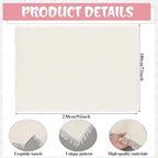 Beeveer 8 Pcs Light Pink Picnic Kit Extra Large Outdoor Boho Picnic Blanket 91x71'', Low Table Runner, 6 Throw Pillow Covers, Woven Cotton Yarn Oversize Washable Beach Blanket for Camp Wedding Garden - Image 5