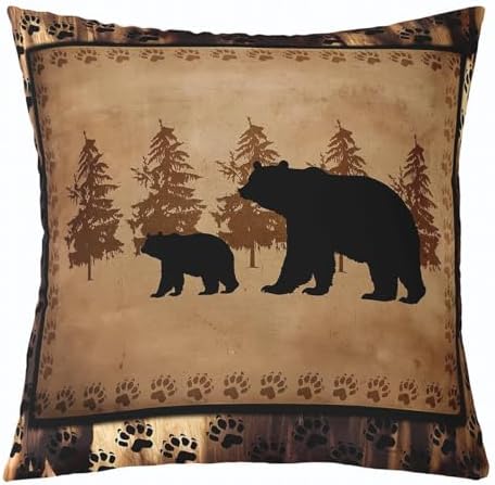 Feelyou Cute Bear Throw Pillow Covers Decorative Soft 18" x 18" Inches - Image 2