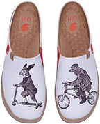 UIN Slipper Woman Travel Art Painted Shoes Wide Toe Casual Home Slip On Mules Malaga by UIN