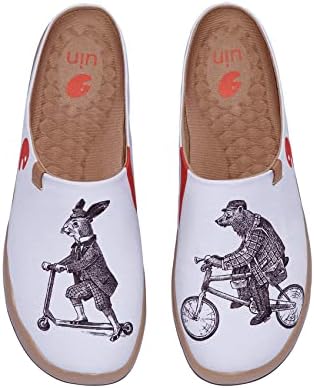 UIN Slipper Woman Travel Art Painted Shoes Wide Toe Casual Home Slip On Mules Malaga by UIN
