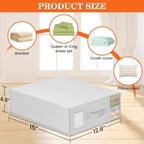 WOWBOX Sheet Organizers and Storage,Closet Bed Sheet Organizer Under Bed Storage and Organization with Label Cards & Clear Window for Bedding Sheets,Duvet Covers,Blankets (8 Pack，White) - Image 5