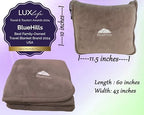 BlueHills Premium Soft Travel Blanket Pillow 2 in 1 Airplane Flight Taupe - Image 5