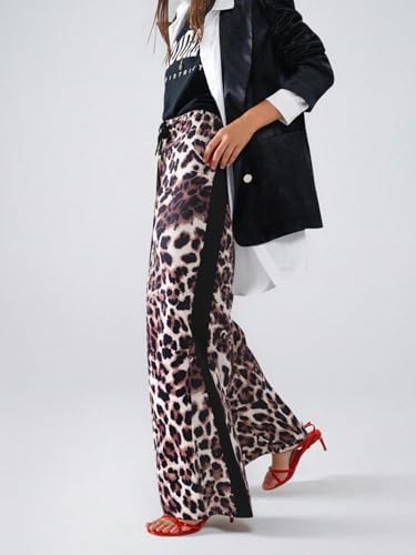 SHENHE Women's Cheetah Print Wide Leg Baggy Y2k Loose Streetwear Trousers - Image 2