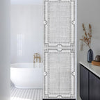 Window Privacy Film Frosted, Gray Botanical Reusable Static Cling Window Tints, Vintage Florals Geometric Minimalist Heat Control Windows Films for Offices, Balcony, 29.5 x 118 Inches - Image 3