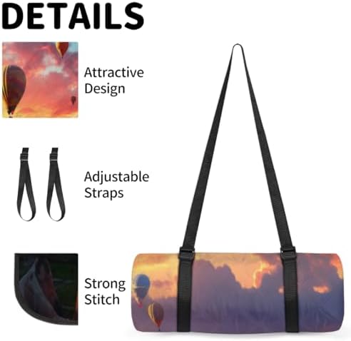 Large Picnic Blanket 79"X79" Picnic Mat Waterproof Foldable Lawn Park Blanket with Carry Strap Sandproof Beach Blanket Hot Air Balloon Portable Camping Blanket for Travel - Image 4