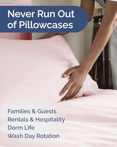 Standard Pillow Cases - 6 Pack Pillowcase Covers, 20" x 26" - Lavender Pink - Image 5