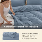 Bedsure Duvet Cover King Size, 3Pcs Double Brushed Bedding Set, Dusty Blue - Image 3