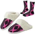 Fuzzy Slippers for Women Washable Cotton Slippers with Crew Socks by Unknown