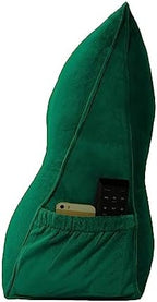 Peachwell Handmade Headboard Pillow-Queen Wedge Triangular Bed Rest Large Bolster Cushion Headboard Backrest Pillow with Removable Cover and Two Large Side Pockets (Green, Queen: 59 x 8 x 20 inches) - Image 3