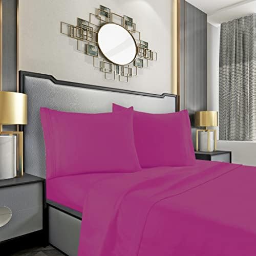 Mocassi Twin XL Sheet Set - Luxury Hotel 1800 Premier Bedding Sheets & Pillowcases - Ultra Soft Breathable & Cooling Bed Sheets - Deep Pocket - Wrinkle Resistant - 4 Piece Set - Twin XL, Pink by MocassiLuxuryBedding