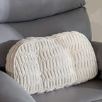 Lumbar Support Pillow for Recliner Chair/Accent Chair/Couch/Office Chair, Tufted Blended Corduroy Back Support Cushion for Elderly, Recliner Cushions for Back Rest, Pain Relief, Reading, Beige by HIGOGOGO
