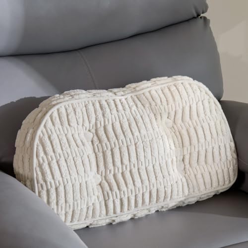 Lumbar Support Pillow for Recliner Chair/Accent Chair/Couch/Office Chair, Tufted Blended Corduroy Back Support Cushion for Elderly, Recliner Cushions for Back Rest, Pain Relief, Reading, Beige by HIGOGOGO
