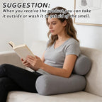 2 Pcs Microbead Roll Pillow, 11.8 * 6.3 Inch Soft Cylinder Bolster Pillow, Microbead Squishy Pillows for Home Office Sleeping Rest Travel Neck Head Back Support (Grey) - Image 3