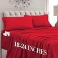 Mocassi Cal King Size 4-Piece Bed Sheet Set - 1800 Premium Hotel Quality Microfiber 18-24 Inches Extra Deep Pocket Fitted Sheet- Luxury Soft, Breathable, Wrinkle, and Fade Resistant, Red by MocassiLuxuryBedding