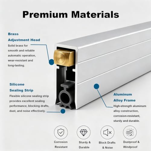 Automatic Door Bottom Seal, Recessed Drop Down Door Sweep Aluminum - Image 3