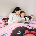 Erosebridal Black Girls Magical Bedding Set Butterflies Inspirational Quotes King Comforter Set African American Comforter Afro Black Princess Girl Duvet Insert for Nursery Kids Pink Room Decor - Image 6