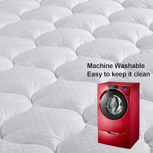 LEISURE TOWN Olympic Queen Mattress Pad Cover Mattress Topper Cotton Top Pillow Top with Snow Down Alternative Fill (8-21 Inch Fitted Deep Pocket) (66"X80") Super Queen - Image 5
