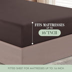 Elegant Comfort Luxury Soft 1500 Premium Hotel Quality Microfiber Wrinkle and Fade Resistant Cozy 6-Piece Bedding Set, Easy All Around Elastic Fitted Sheet, Deep Pocket, Queen, Chocolate Brown - Image 5