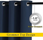 NICETOWN Blackout Curtain Panels 72 - Window Treatment Energy Saving Thermal Insulated Solid Grommet Blackout Drapes for Living Room (Navy, 1 Pair, 66 by 72-Inch) - Image 2