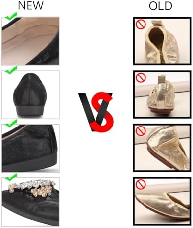 KUNWFNIX Women Ballet Flats Rhinestone Wedding Ballerina Shoes Foldable Sparkly Comfort Slip on Flat Shoes - Image 5