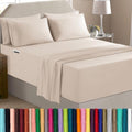 Elegant Comfort Luxury Soft 6-Piece 1500 Premium Hotel Quality Bed Sheet Set with Extra Deep Pockets 18-24 Inch, Wrinkle Free, Storage Pockets, Extra Deep Pocket 6PC Sheets, Queen, Beige by ELEGANTCOMFORT