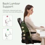 Lumbar Support Pillow for Recliner Chair/Accent Chair/Couch, Extra Large Memory Foam Back Support Cushion for Elderly, Recliner Cushions for Back Rest, Pain Relief, Reading, Washable Cover, Dark Green - Image 5