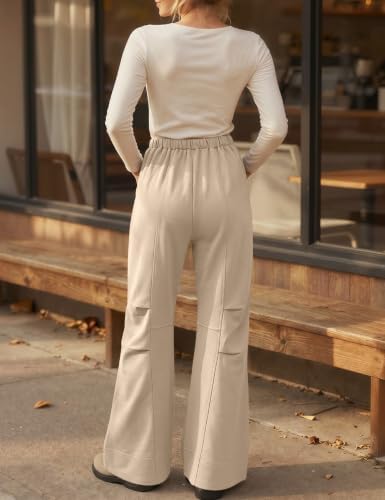 TARSE Womens Wide Leg Lounge Pant Baggy Flare Elastic Waist Sweatpants - Image 2