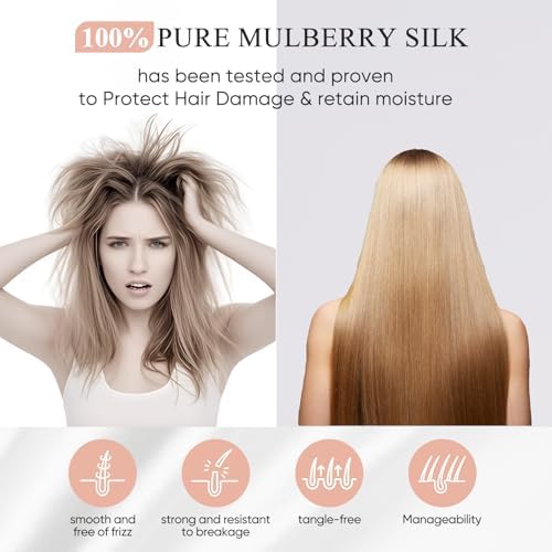 Ture 100% Mulberry Silk Pillowcase 22 Momme (SGS Certified) with Free Silk Eye Mask - Luxury Gift-Ready Folded Packaging, Cooling Pillow Cover for Hair & Skin Care (White, Standard (1 Pack)) - Image 3