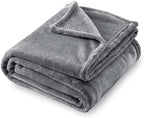 SOCHOW Flannel Fleece Blanket King Size, All Season Lightweight Super Soft Cozy Blanket for Bed or Couch, Grey(90inch X108'') by SOCHOW