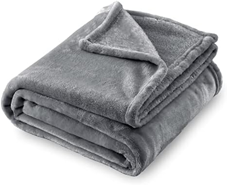 SOCHOW Flannel Fleece Blanket King Size, All Season Lightweight Super Soft Cozy Blanket for Bed or Couch, Grey(90inch X108'') by SOCHOW