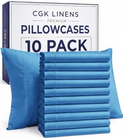 Standard Pillow Cases - 10 Pack Pillowcase Covers - 20" x 26" (Royal Blue) by CGKUnlimited