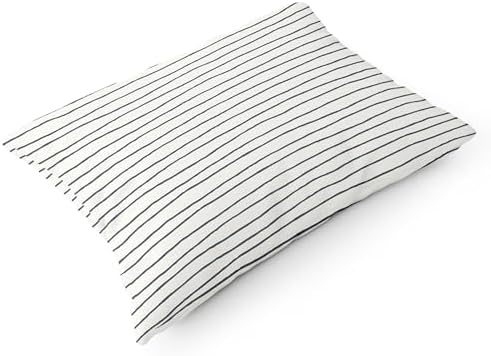 Makemake Organics Organic Toddler Pillowcase (Set of 2) GOTS Certified Organic Cotton Toddler Boy Pillowcase Safer Breathable Fits 13x18 Toddler Travel Pillows (Navy Blue Stripes, 14x19) - Image 4