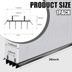 Pushglossy 1 Pcs Door Bottom Seal with Vinyl Fins Threshold Strip,Black - Image 2