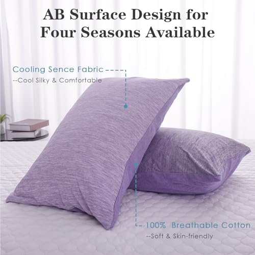 CHOSHOME Cooling Pillow Cases Zipper Pillow Covers Q-Max > 0.45 Zippered Pillowcases for Hot Sleepers, Soft, Breathable, Skin-Friendly, 4 Pack (King, 20"x36", Purple) - Image 4