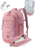 BAGSMART 17.3 Inch Large Travel Backpack, Carry On Flight Approved, Pink by BAGSMART
