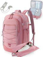 BAGSMART 17.3 Inch Large Travel Backpack, Carry On Flight Approved, Pink by BAGSMART