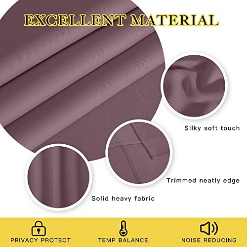 NICETOWN Blackout Curtains 84 Inch Length, Thermal Insulated Curtains for Bedroom Grommet Energy Saving Room Darkening Drapes for Living Room Window, 1 Panel, Dry Rose, 66" W x 102" L - Image 2