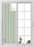 Window Privacy Film Frosted, Green Brown Striped Reusable Static Cling Window Tints, Modern Farmhouse Vertical Stripes Heat Control Windows Films for Offices, Balcony, 29.5 x 118 Inches by Unknown