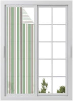 Window Privacy Film Frosted, Green Brown Striped Reusable Static Cling Window Tints, Modern Farmhouse Vertical Stripes Heat Control Windows Films for Offices, Balcony, 29.5 x 118 Inches by Unknown