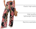 Angerella Womens Elastic High Waisted Palazzo Pants Casual Wide Leg Long Lounge Pant Trousers with Pocket - Image 4